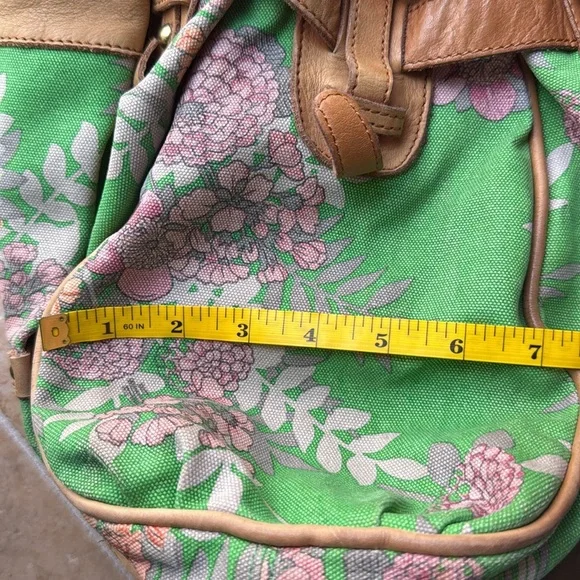 Anthropologie Lucky Penny Shoulder Bag Overnight Tote Satchel Floral Leather - Picture 11 of 16